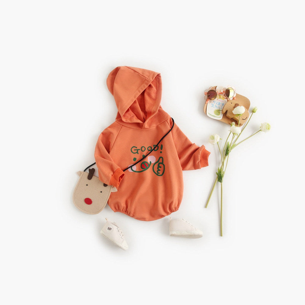 MyKids-USA® Baby Girl Cartoon Pattern Long Sleeved Funny bodysuit With Hat