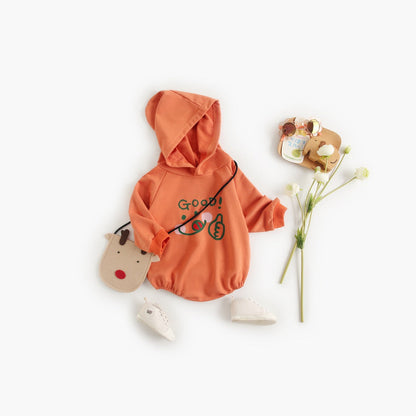 MyKids-USA® Baby Girl Cartoon Pattern Long Sleeved Funny bodysuit With Hat