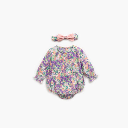 MyKids-USA® Baby Girl Flower Pattern Long Sleeved Fashion Bodysuit bodysuit & Headband