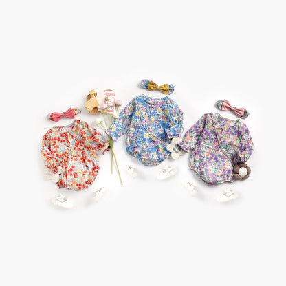 MyKids-USA® Baby Girl Flower Pattern Long Sleeved Fashion Bodysuit bodysuit & Headband