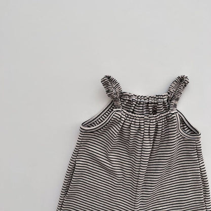 MyKids-USA® Baby Girl Striped Pattern Sleeveless Long-Rompers In