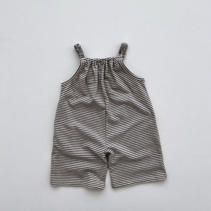 MyKids-USA® Baby Girl Striped Pattern Sleeveless Long-Rompers In