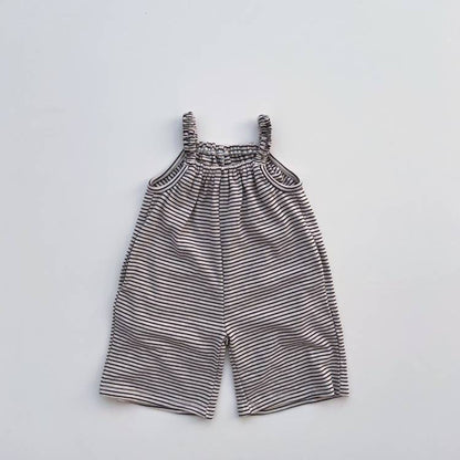 MyKids-USA® Baby Girl Striped Pattern Sleeveless Long-Rompers In