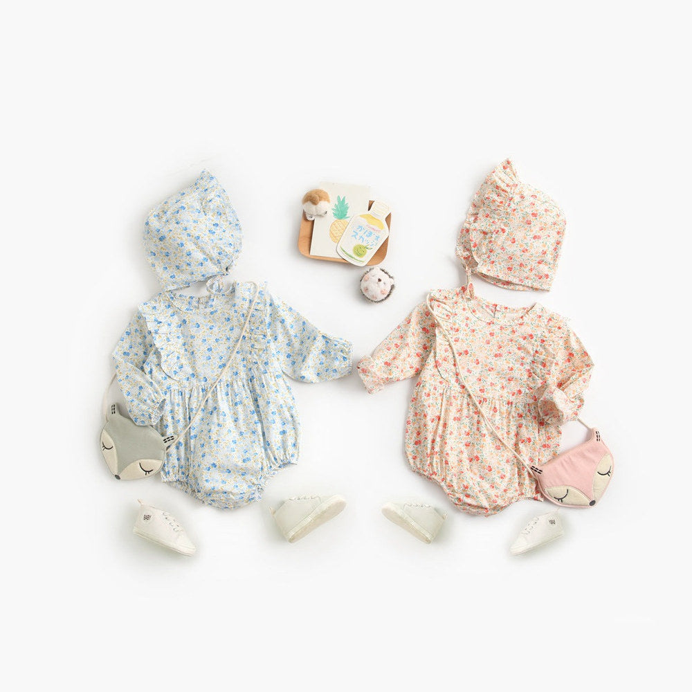 MyKids-USA® Baby Girl Allover Floral Print Longsleeve Thin Style bodysuit