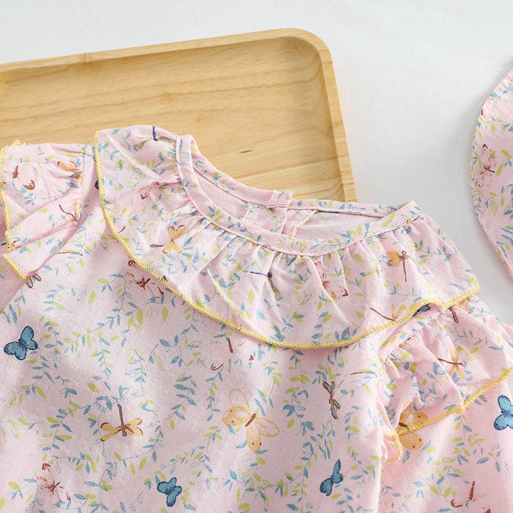 MyKids-USA® Baby Girl Butterfly Pattern Ruffle Collar Cute Jumpsuit
