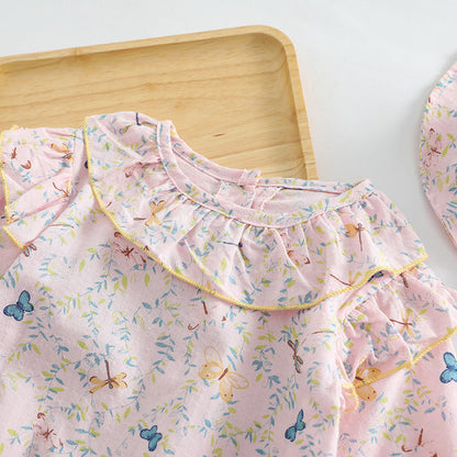 MyKids-USA® Baby Girl Butterfly Pattern Ruffle Collar Cute Jumpsuit