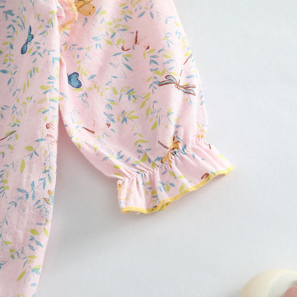 MyKids-USA® Baby Girl Butterfly Pattern Ruffle Collar Cute Jumpsuit