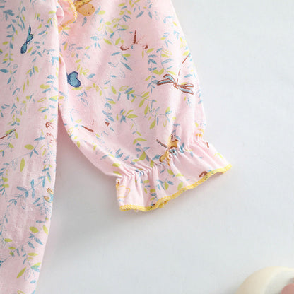 MyKids-USA® Baby Girl Butterfly Pattern Ruffle Collar Cute Jumpsuit