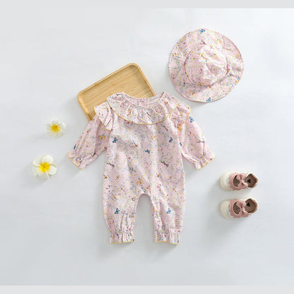 MyKids-USA® Baby Girl Butterfly Pattern Ruffle Collar Cute Jumpsuit