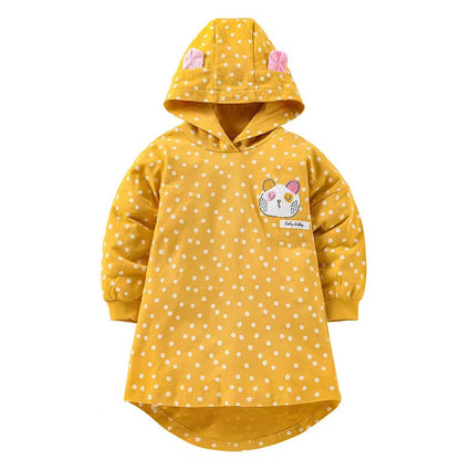 MyKids-USA® Baby Girl Car Patched & Dot Graphic Long Hoodie Combo Leggings Sets