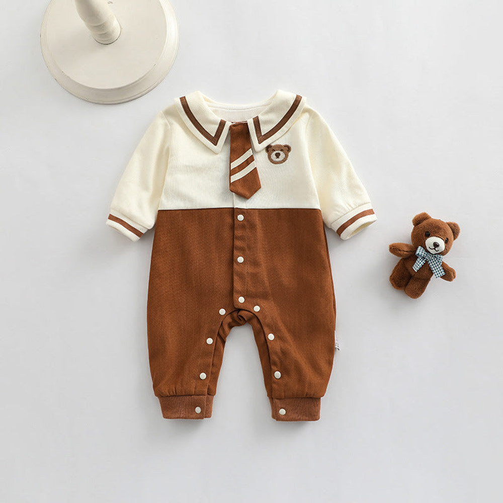 MyKids-USA® Baby Girl Cartoon Bear Embroidered Pattern College Style Kids Valentine’s Day Clothes