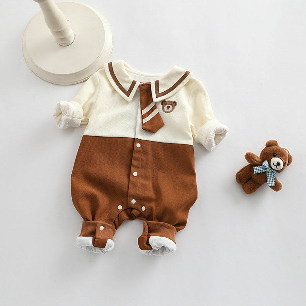 MyKids-USA® Baby Girl Cartoon Bear Embroidered Pattern College Style Kids Valentine’s Day Clothes