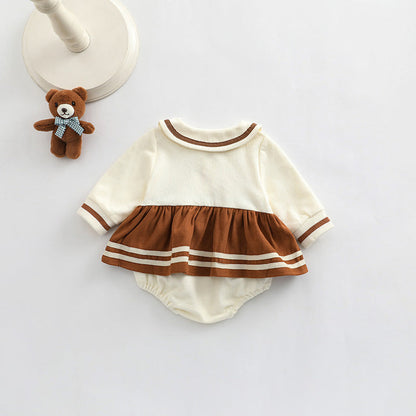 MyKids-USA® Baby Girl Cartoon Bear Embroidered Pattern College Style Kids Valentine’s Day Clothes