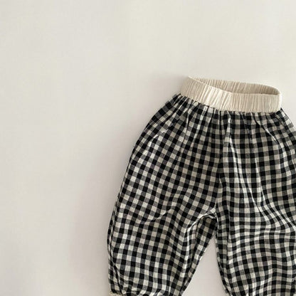MyKids-USA® Baby Girl Plaid Patttern Lace Design Long Pants