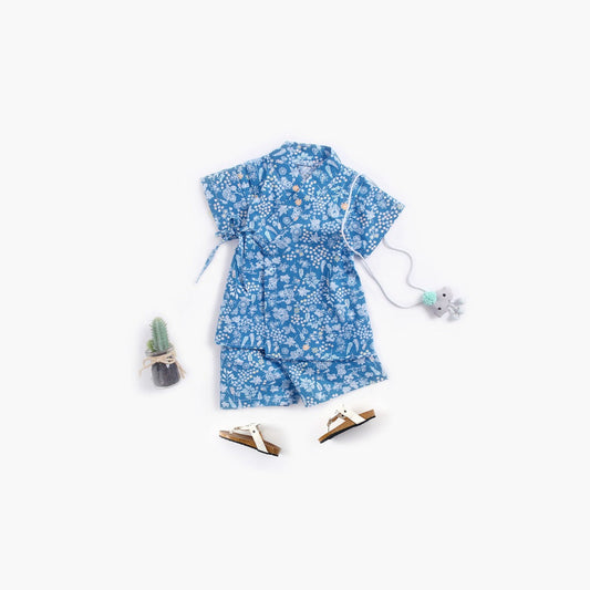 Baby Printed Pattern Belt Design T-Shirt Combo Shorts Japan Style One Pieces Sets Pajamas