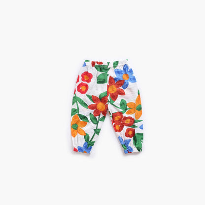 MyKids-USA® Baby Girl Floral Print O-Neck T-Shirt Combo Trousers Sets