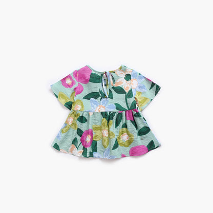 MyKids-USA® Baby Girl Floral Print O-Neck T-Shirt Combo Trousers Sets