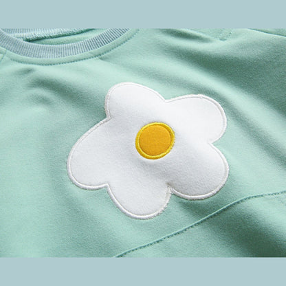 MyKids-USA® Baby Girl Solid Color Floral Embroidered Design bodysuit With Pocket