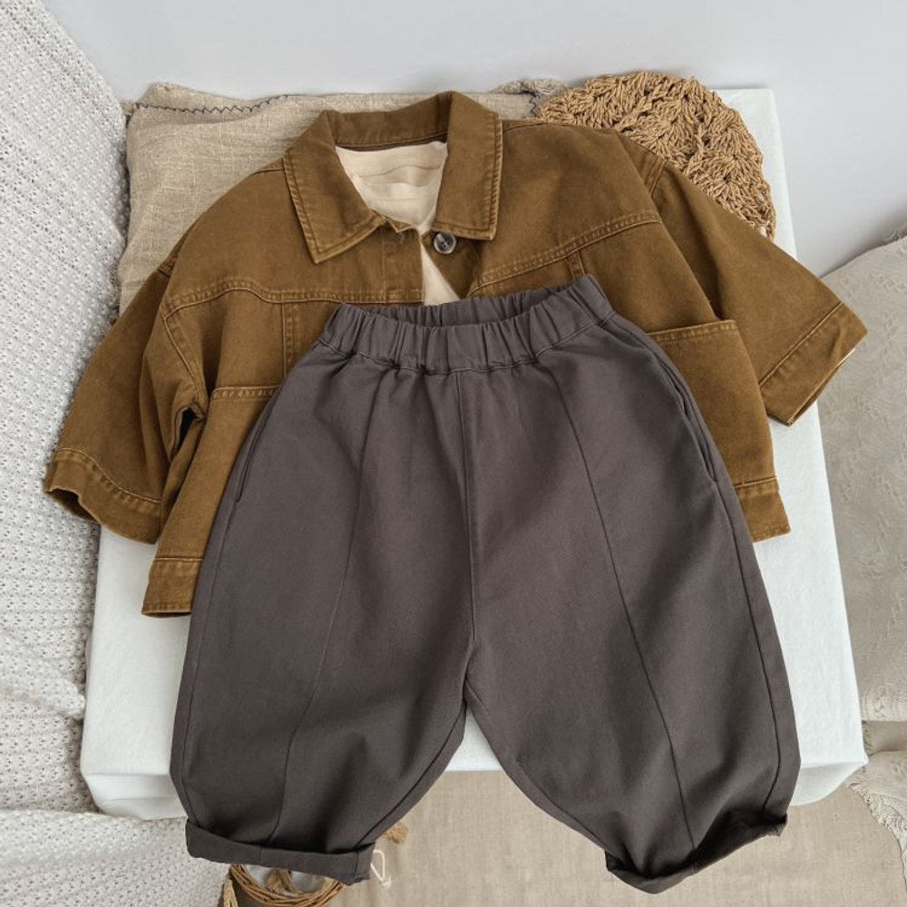 MyKids-USA® Baby Solid Color Casual Fashion Carrot Pants