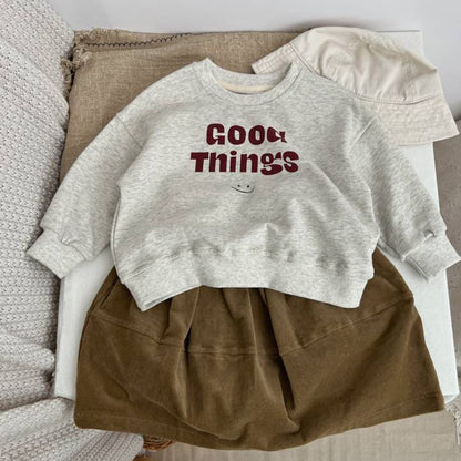 MyKids-USA® Baby Slogan Print Pattern O-Neck Pullover Hoodie