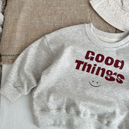 MyKids-USA® Baby Slogan Print Pattern O-Neck Pullover Hoodie