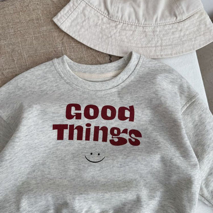 MyKids-USA® Baby Slogan Print Pattern O-Neck Pullover Hoodie