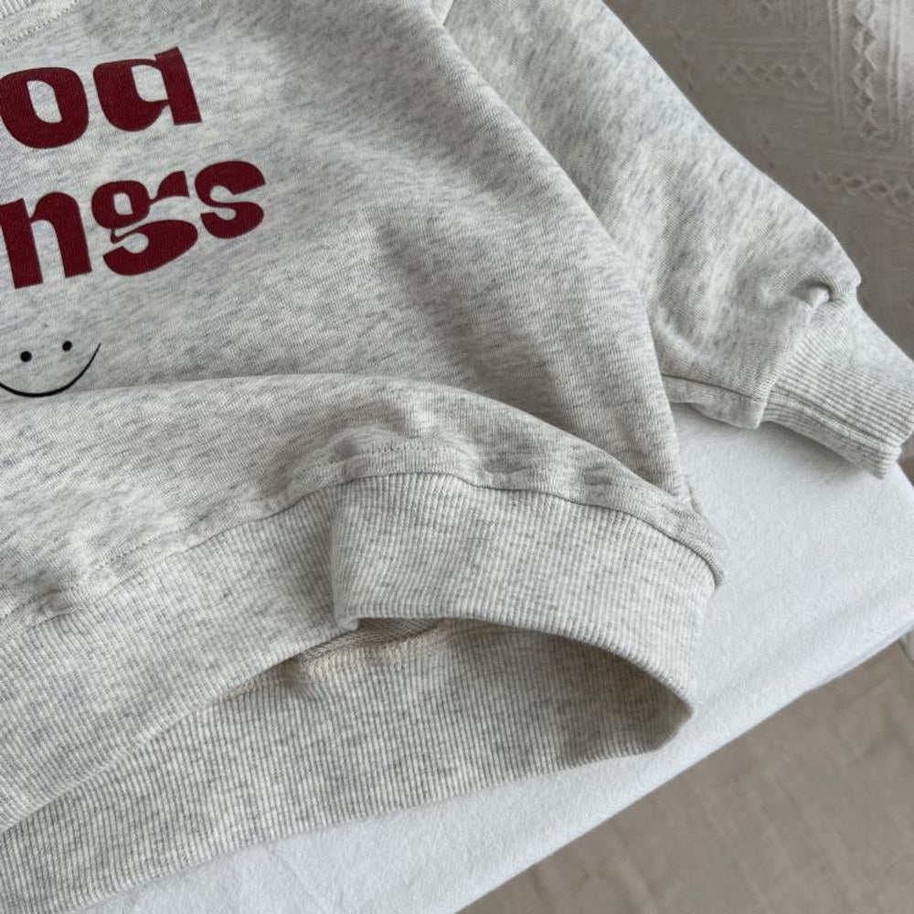 MyKids-USA® Baby Slogan Print Pattern O-Neck Pullover Hoodie