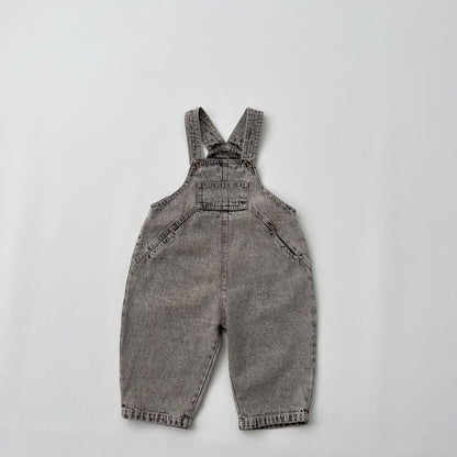 MyKids-USA® Baby Unisex Washed Denim Fabric Loose Overall