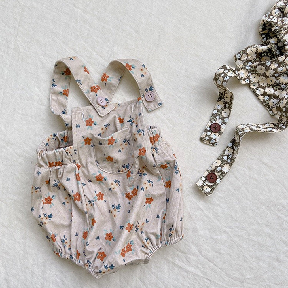 MyKids-USA® Baby Girl Cute Print Pattern Strap Design Overall Triangle bodysuit