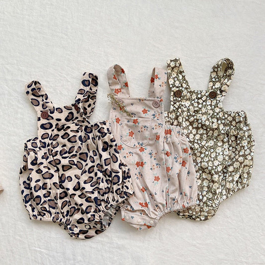 MyKids-USA® Baby Girl Cute Print Pattern Strap Design Overall Triangle bodysuit