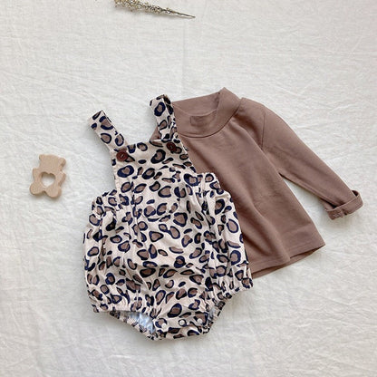 MyKids-USA® Baby Girl Cute Print Pattern Strap Design Overall Triangle bodysuit