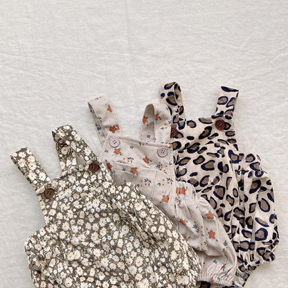 MyKids-USA® Baby Girl Cute Print Pattern Strap Design Overall Triangle bodysuit