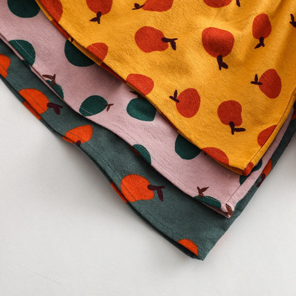 MyKids-USA® Baby Girl Fruit Orange Pattern Patchwork Design Long Sleeve bodysuit