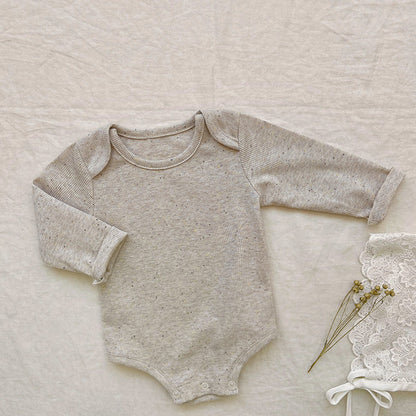 MyKids-USA® Baby Solid Color Pit Strip Fabric Long Sleeve bodysuit Or Jumpsuit (Without Hat)