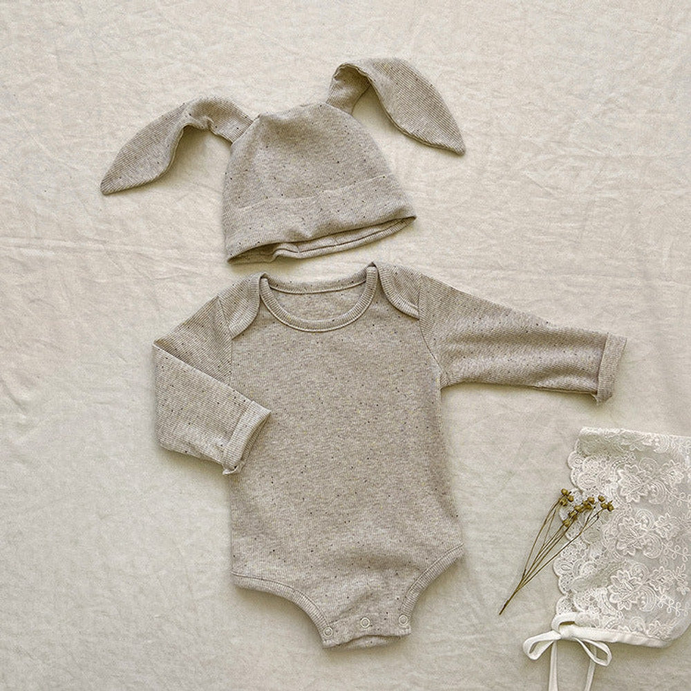 MyKids-USA® Baby Solid Color Pit Strip Fabric Long Sleeve bodysuit Or Jumpsuit (Without Hat)