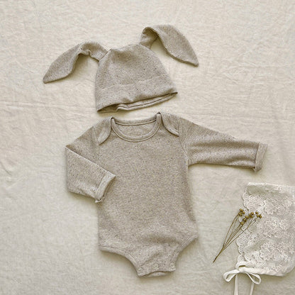 MyKids-USA® Baby Solid Color Pit Strip Fabric Long Sleeve bodysuit Or Jumpsuit (Without Hat)