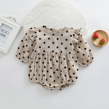 MyKids-USA® Baby Girl Polka Dot Pattern Little Flying Sleeve Loose Bodysuit