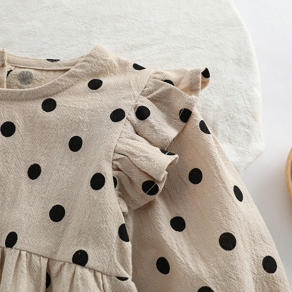 MyKids-USA® Baby Girl Polka Dot Pattern Little Flying Sleeve Loose Bodysuit