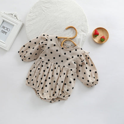 MyKids-USA® Baby Girl Polka Dot Pattern Little Flying Sleeve Loose Bodysuit