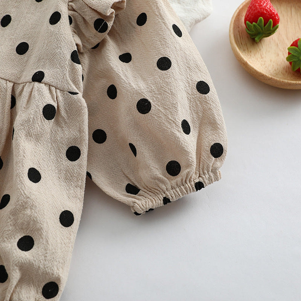 MyKids-USA® Baby Girl Polka Dot Pattern Little Flying Sleeve Loose Bodysuit