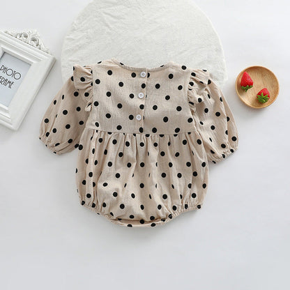 MyKids-USA® Baby Girl Polka Dot Pattern Little Flying Sleeve Loose Bodysuit