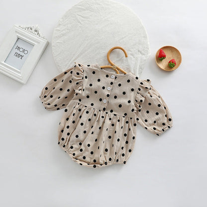 MyKids-USA® Baby Girl Polka Dot Pattern Little Flying Sleeve Loose Bodysuit