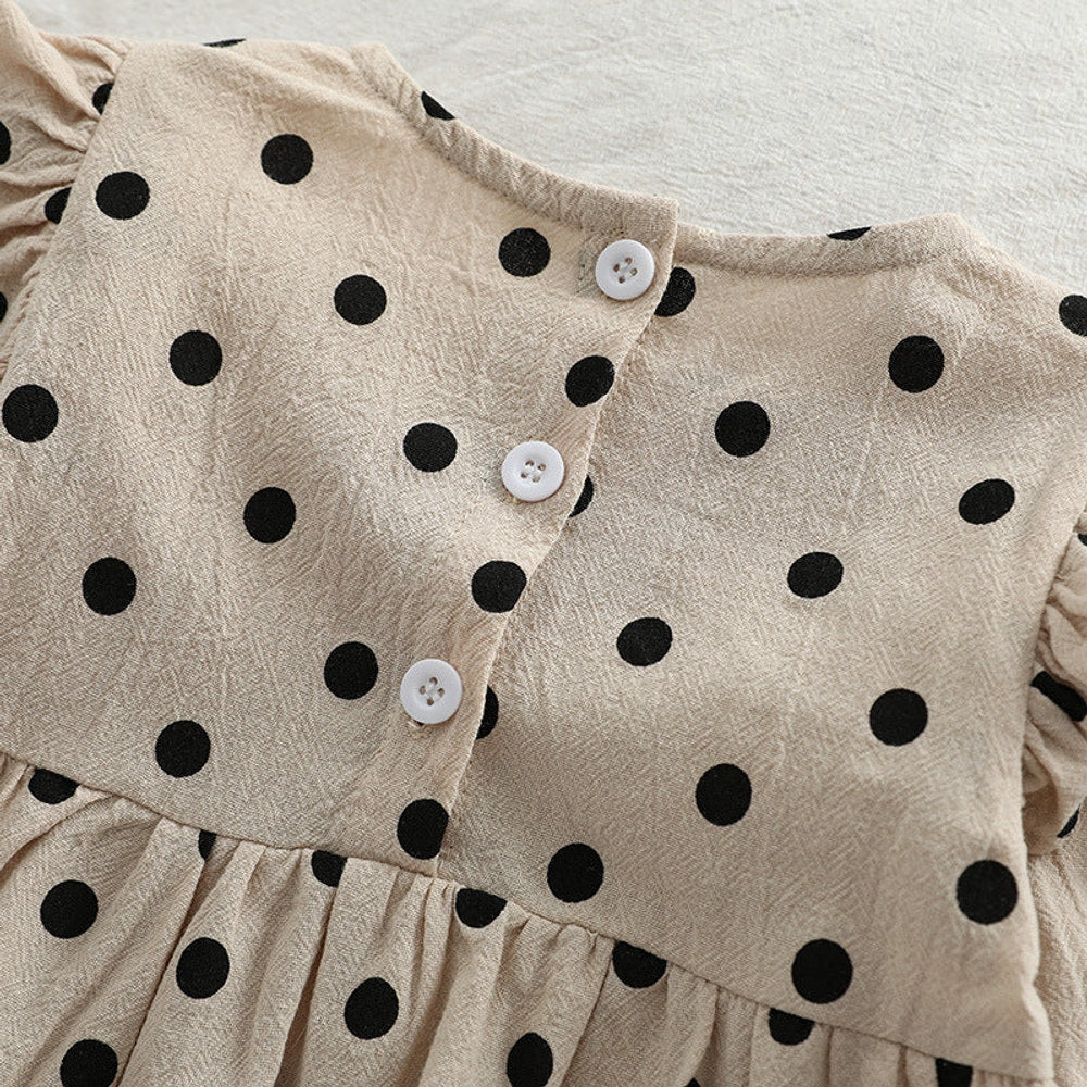 MyKids-USA® Baby Girl Polka Dot Pattern Little Flying Sleeve Loose Bodysuit