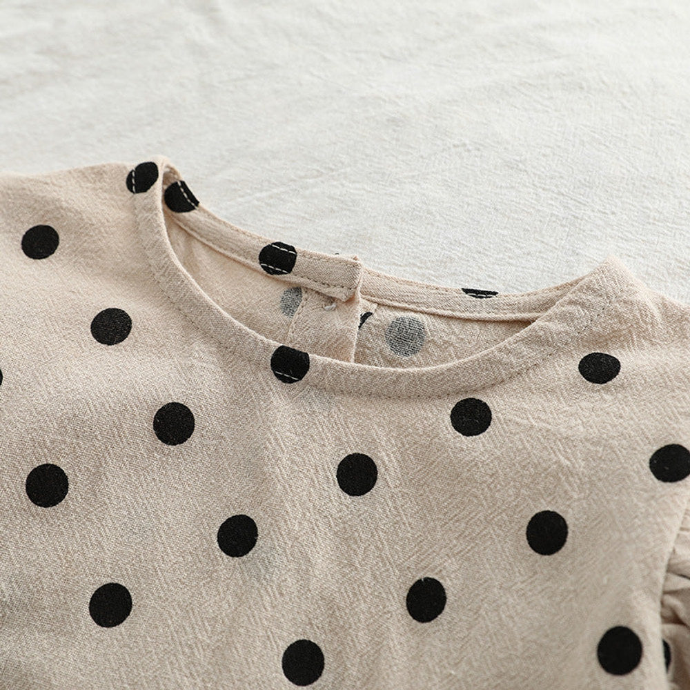 MyKids-USA® Baby Girl Polka Dot Pattern Little Flying Sleeve Loose Bodysuit