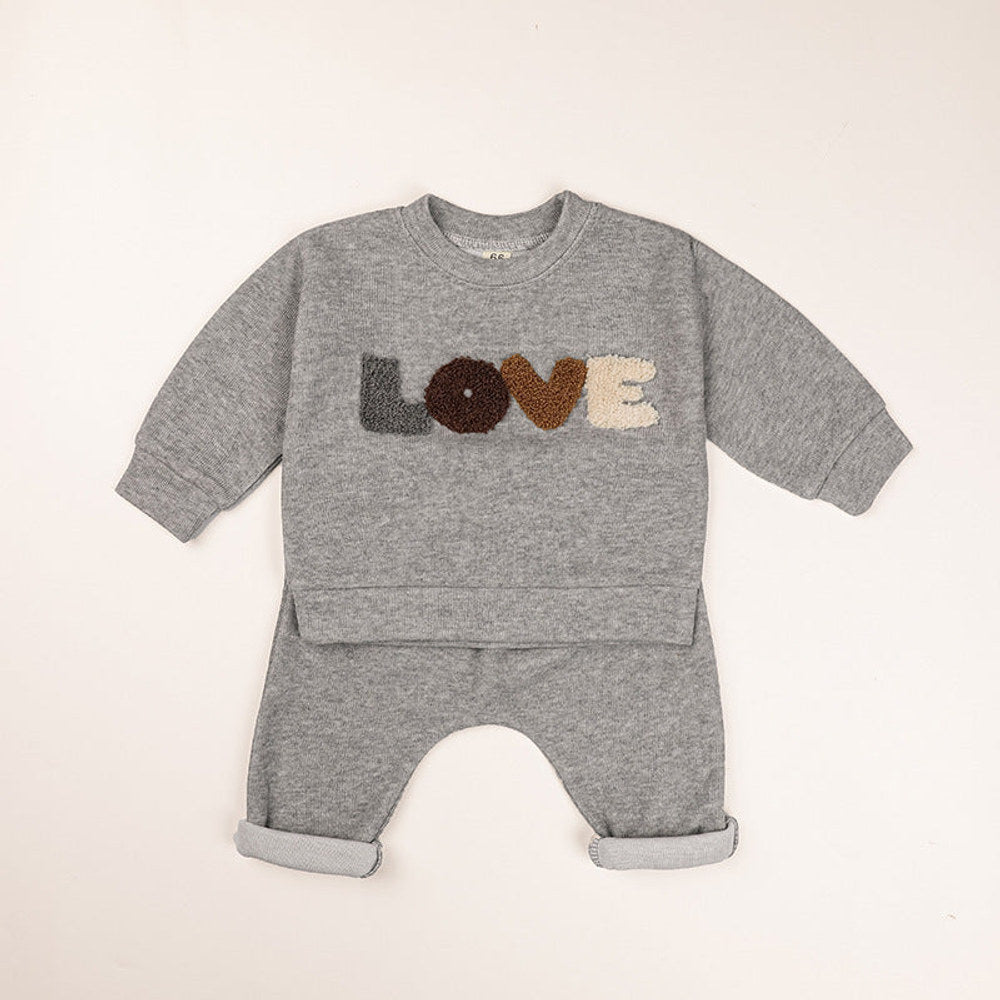 MyKids-USA® LOVE Graphic Hoodies Combo Pants Kids Valentine's Day Sets