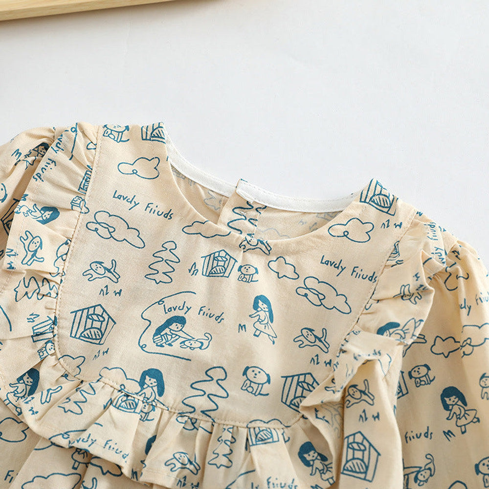 MyKids-USA® Baby Girl Cartoon Pattern Soft Cotton O-Neck Bodysuit