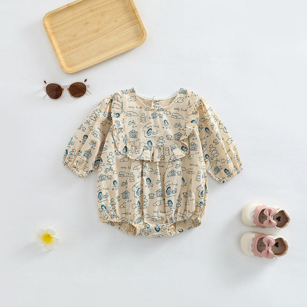 MyKids-USA® Baby Girl Cartoon Pattern Soft Cotton O-Neck Bodysuit
