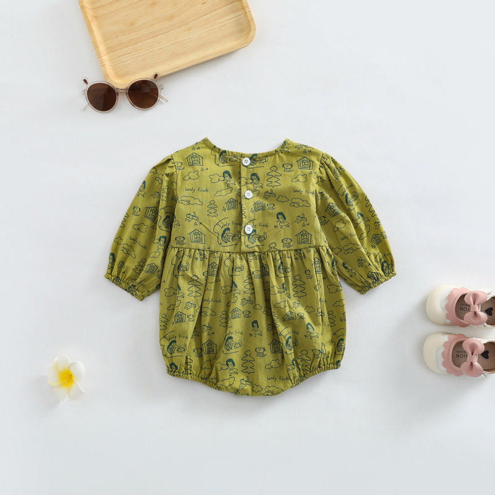 MyKids-USA® Baby Girl Cartoon Pattern Soft Cotton O-Neck Bodysuit