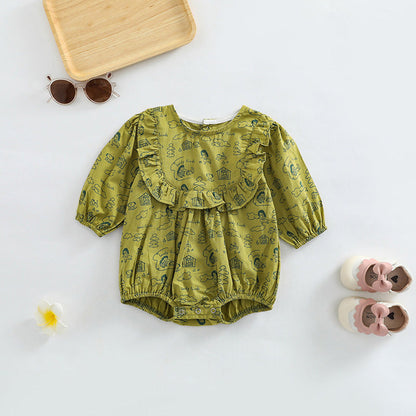 MyKids-USA® Baby Girl Cartoon Pattern Soft Cotton O-Neck Bodysuit