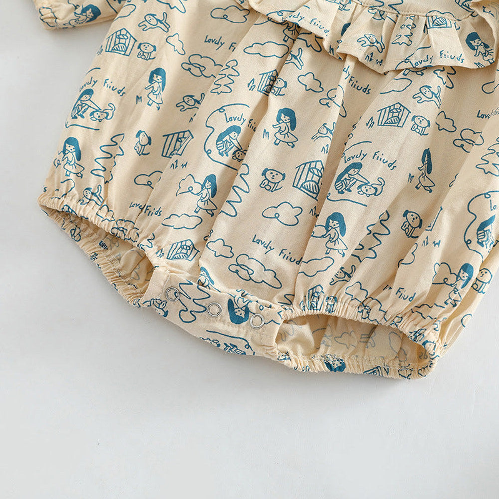 MyKids-USA® Baby Girl Cartoon Pattern Soft Cotton O-Neck Bodysuit